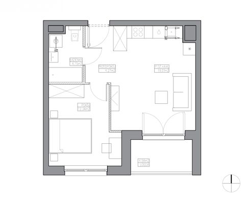 Plan 2 pok. 40m²