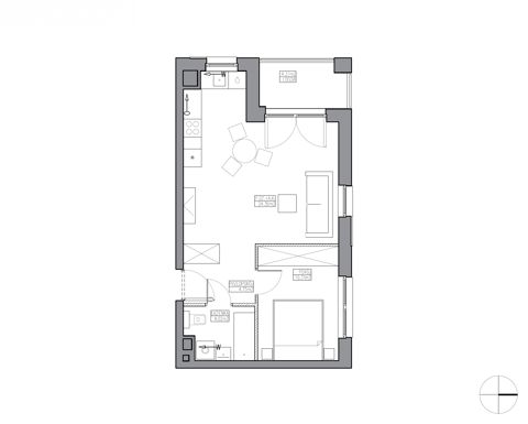Plan 2 pok. 43m²