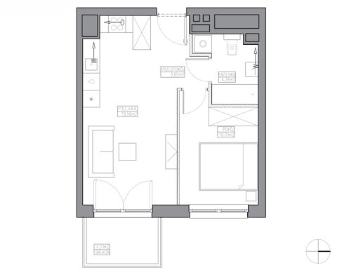 Plan 2 pok. 38m²