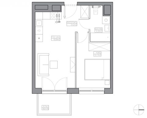 Plan 2 pok. 37m²