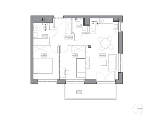 Plan 3 pok. 57m²