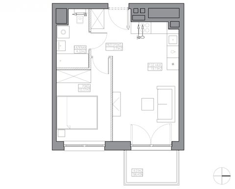 Plan 2 pok. 38m²
