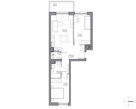 Plan 3 pok. 60m²