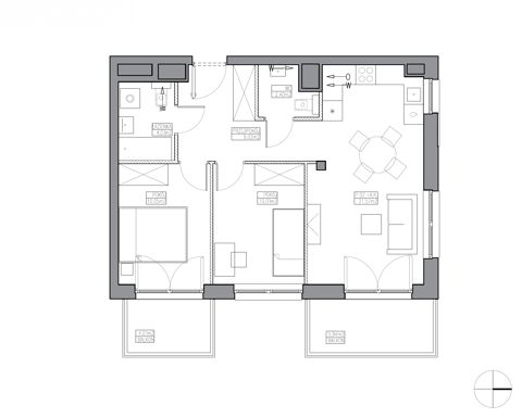 Plan 3 pok. 57m²