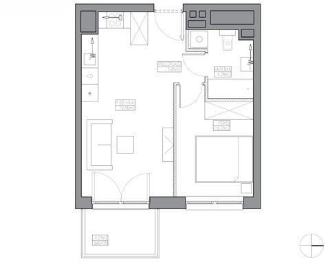 Plan 2 pok. 38m²