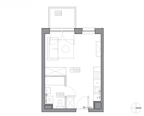 Plan 1 pok. 27m²