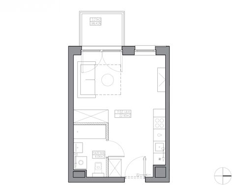 Plan 1 pok. 27m²