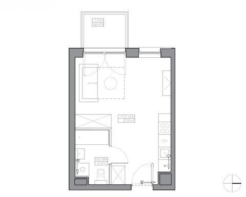 Plan 1 pok. 27m²