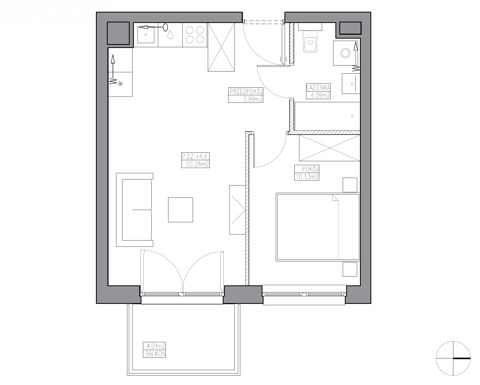 Plan 2 pok. 38m²