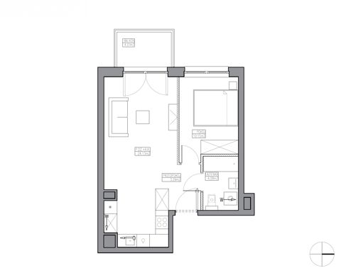 Plan 2 pok. 42m²