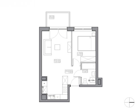 Plan 2 pok. 42m²
