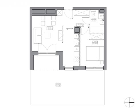 Plan 2 pok. 43m²