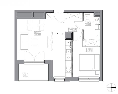 Plan 2 pok. 43m²