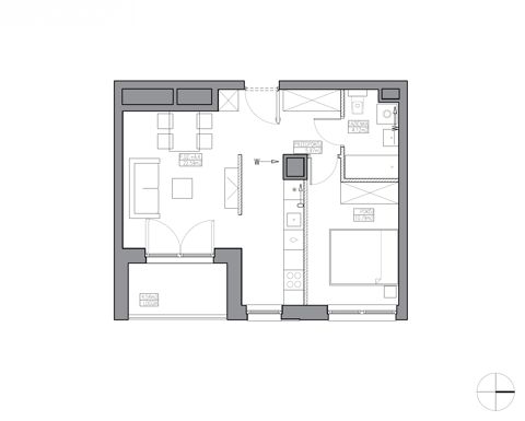 Plan 2 pok. 43m²