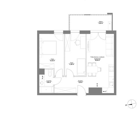 Plan 3 pok. 56m²