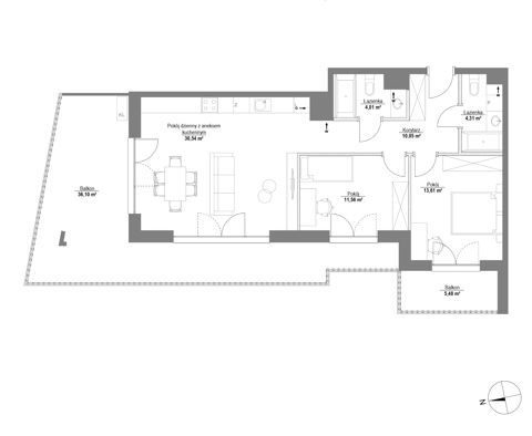 Plan 3 pok. 74m²