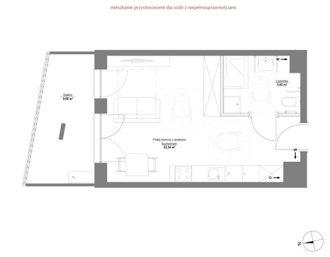 Plan 1 pok. 31m²