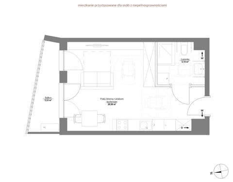 Plan 1 pok. 31m²
