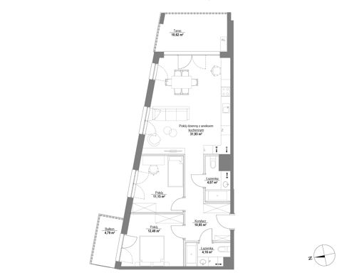 Plan 3 pok. 75m²
