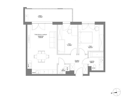 Plan 3 pok. 67m²