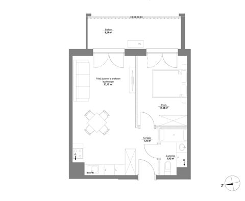 Plan 2 pok. 43m²