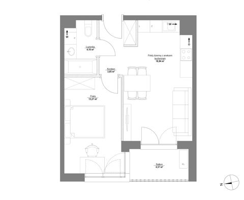 Plan 2 pok. 40m²