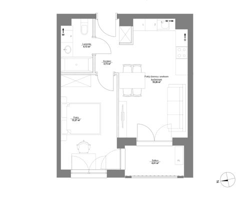Plan 2 pok. 40m²
