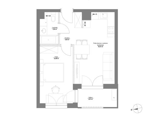 Plan 2 pok. 40m²