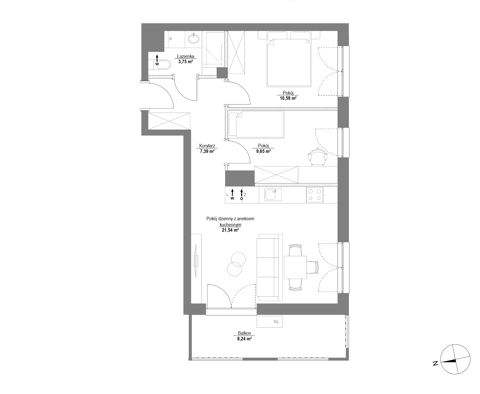 Plan 3 pok. 53m²