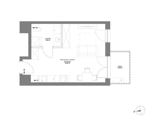 Plan 1 pok. 29m²