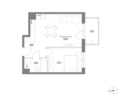 Plan 2 pok. 42m²