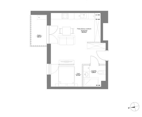 Plan 1 pok. 37m²