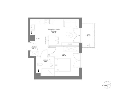 Plan 2 pok. 39m²
