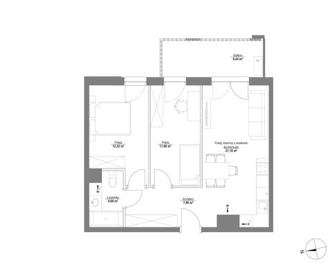 Plan 3 pok. 56m²