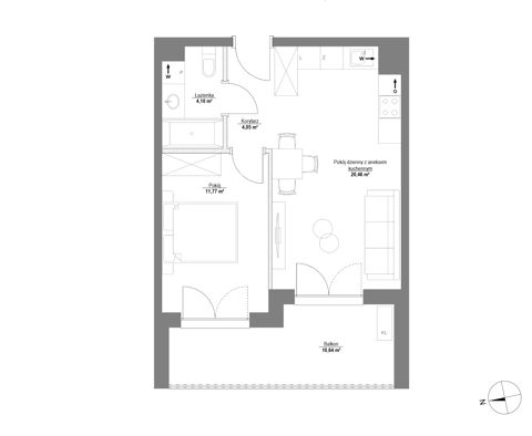 Plan 2 pok. 40m²