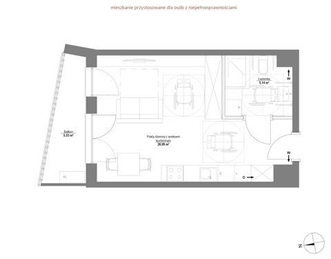 Plan 1 pok. 31m²