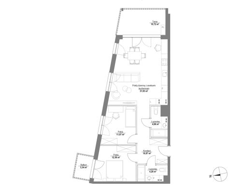 Plan 3 pok. 75m²
