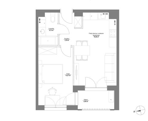 Plan 2 pok. 40m²