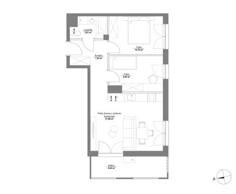 Plan 3 pok. 53m²