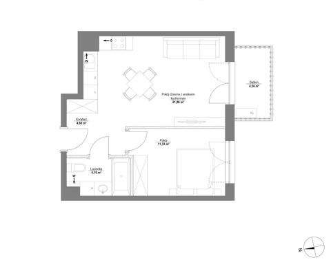 Plan 2 pok. 42m²