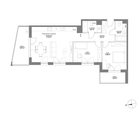 Plan 3 pok. 75m²