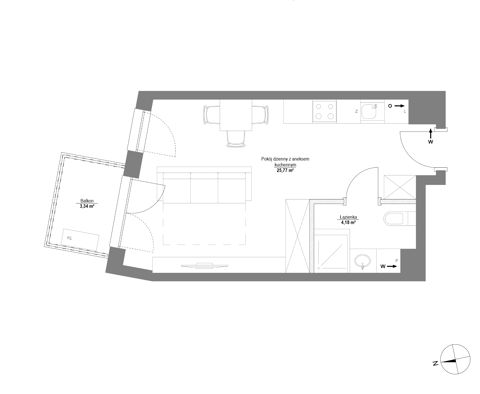 Plan 1 pok. 30m²