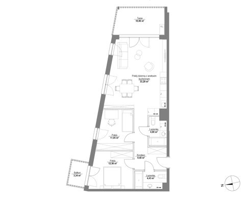 Plan 3 pok. 75m²