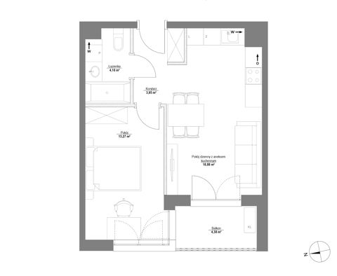 Plan 2 pok. 40m²