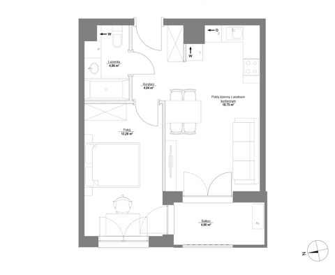 Plan 2 pok. 40m²