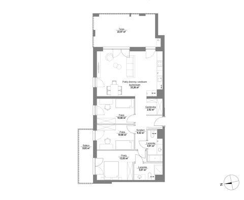 Plan 4 pok. 91m²
