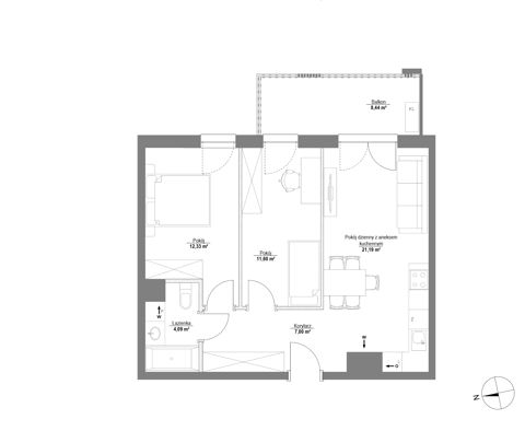 Plan 3 pok. 56m²