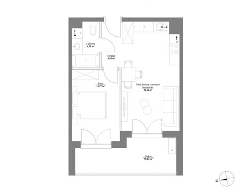 Plan 2 pok. 40m²