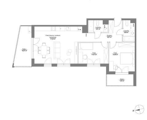 Plan 3 pok. 75m²
