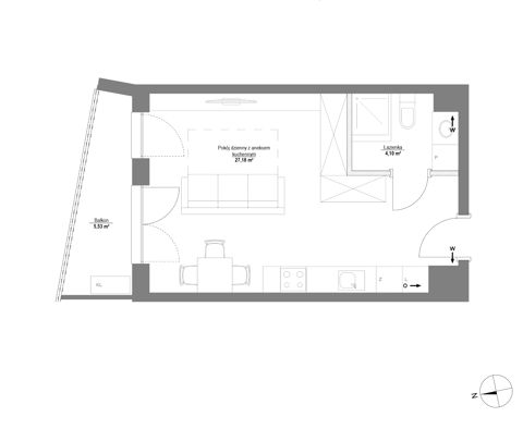 Plan 1 pok. 31m²